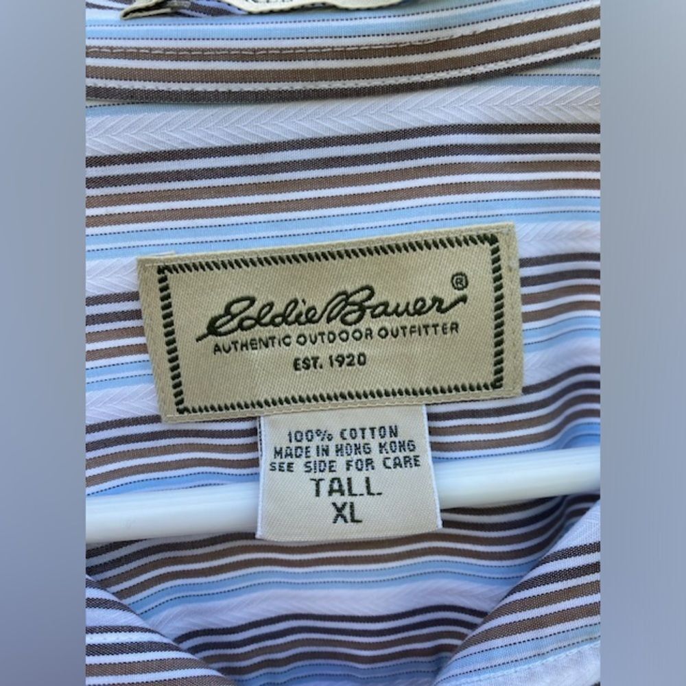 Eddie Bauer Men’s Striped Button Down Shirt Long Sleeve Size XL Retro - Picture 2 of 13